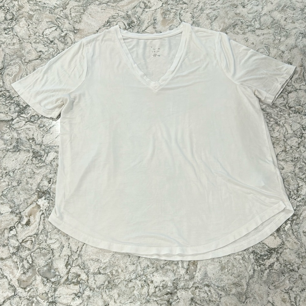 White V-Neck Tee